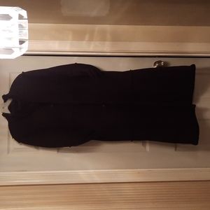 Women long lenght black Suede coat..size M